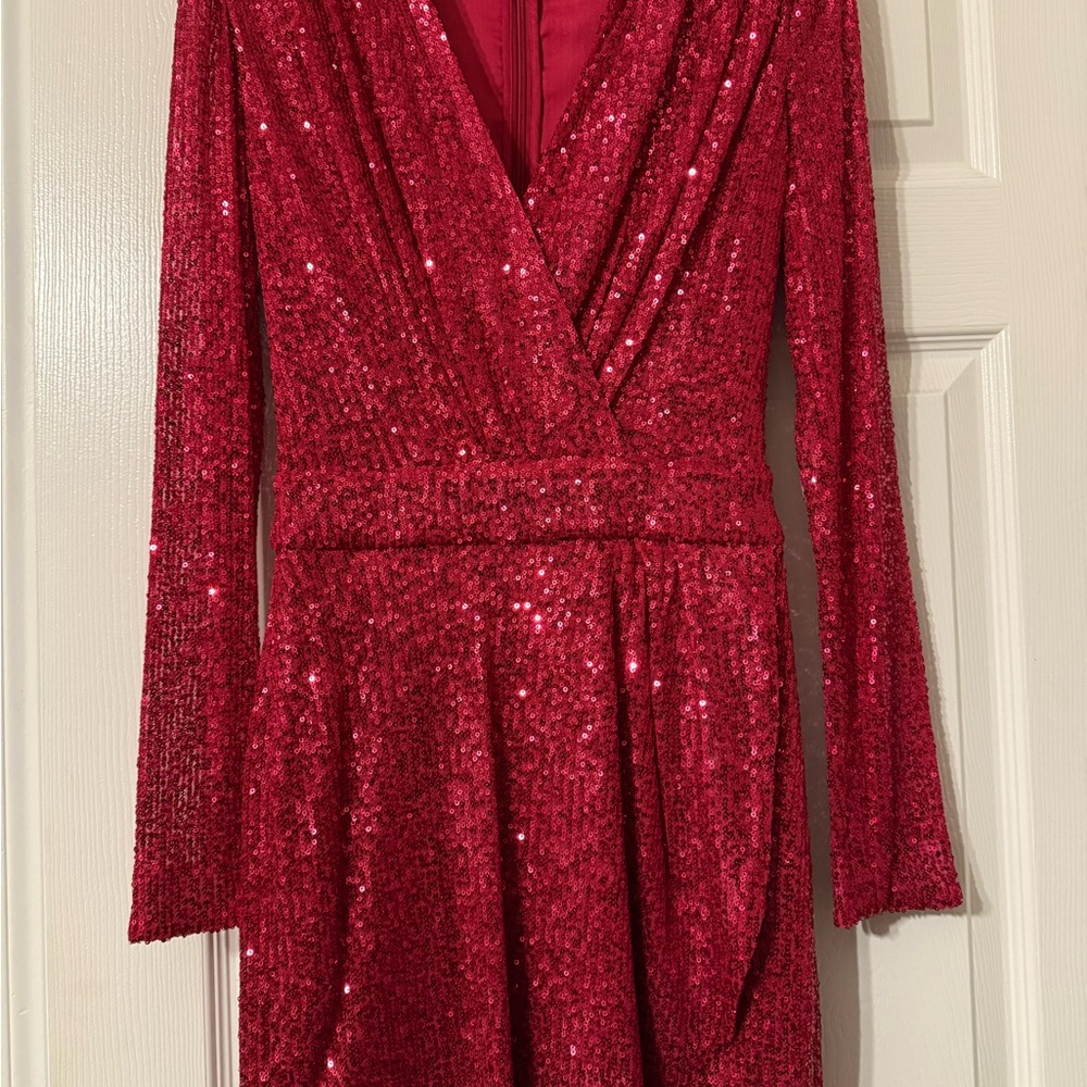 Sparkling Red Sequin Dress
